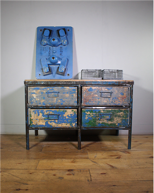 blue industrial cabinet