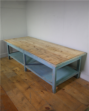 Blue 3 Metre Wooden Table