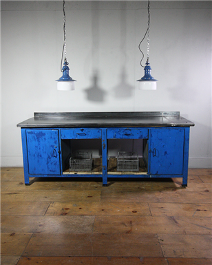 Large Metal Blue Workbench