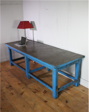 Large Industrial Blue Table