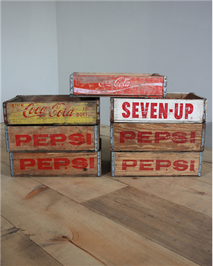 Pepsi, Coca Cola, Seven Up, Dr Pepper Crates.