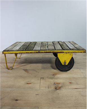 yellow trolley table