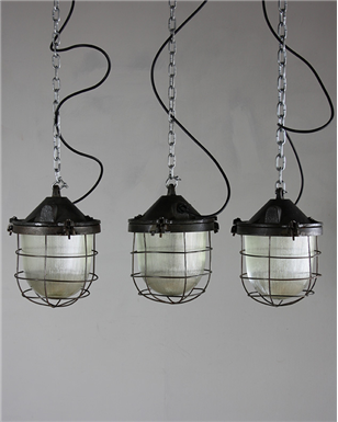 Czech Caged Industrial Lights