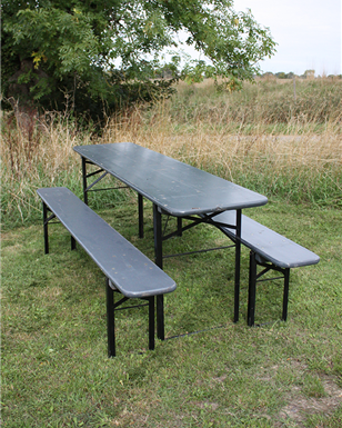 Grey German Beer Festival table and Bench sets - Oktoberfest - (220cm)
