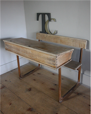 Double Wooden School desks