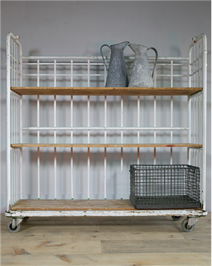 white metal Industrial Shelving Unit