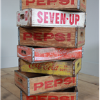 Pepsi, Coca Cola, Seven Up, Dr Pepper Crates.