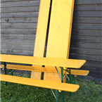 German Beer Garden Tables and Benches - Yellow with Green legs - Oktoberfest  - (220cm)