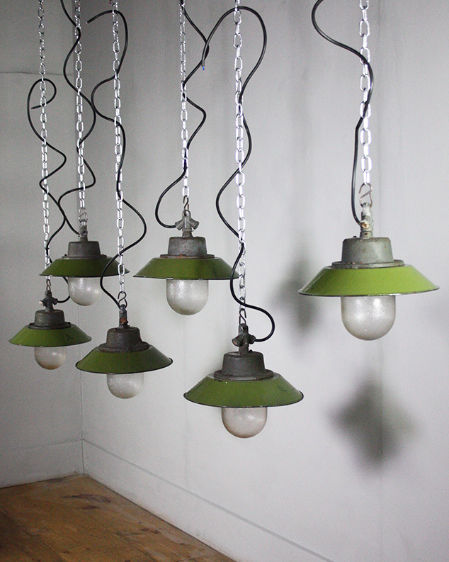 Small Czech Green Pendant Lights