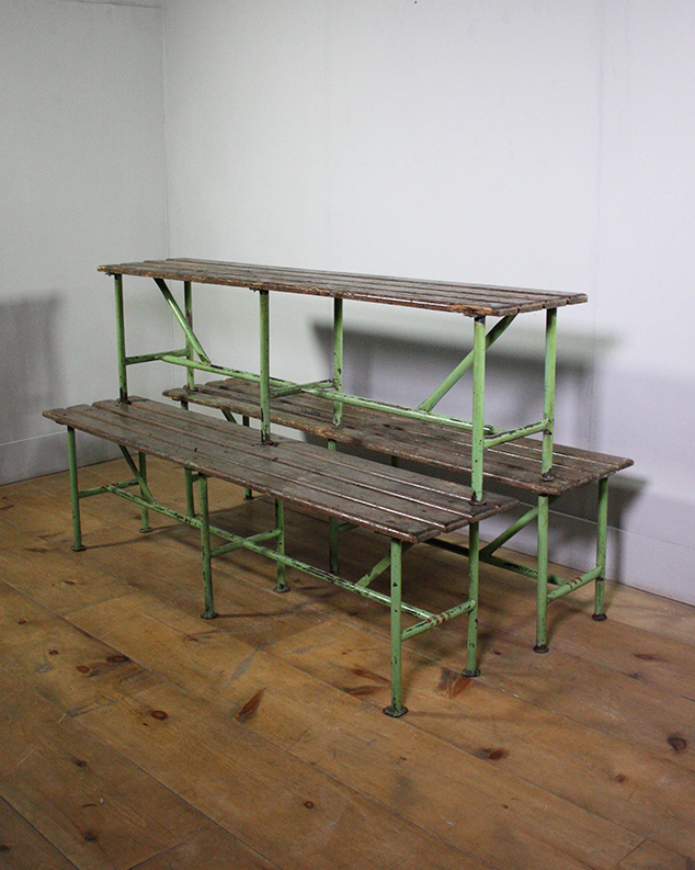 Green Metal Benches