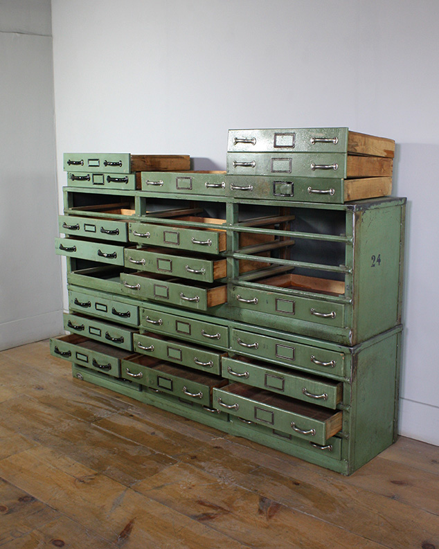 Green multi drawer cabinet