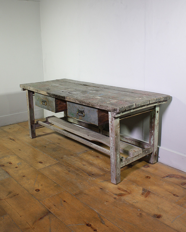 Grey Two Drawer Workbench