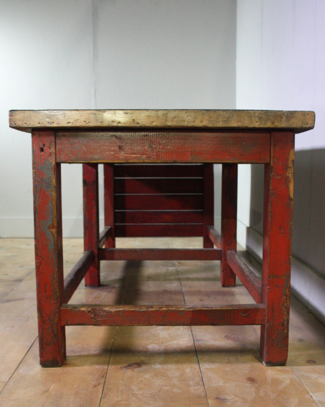 red industrial table