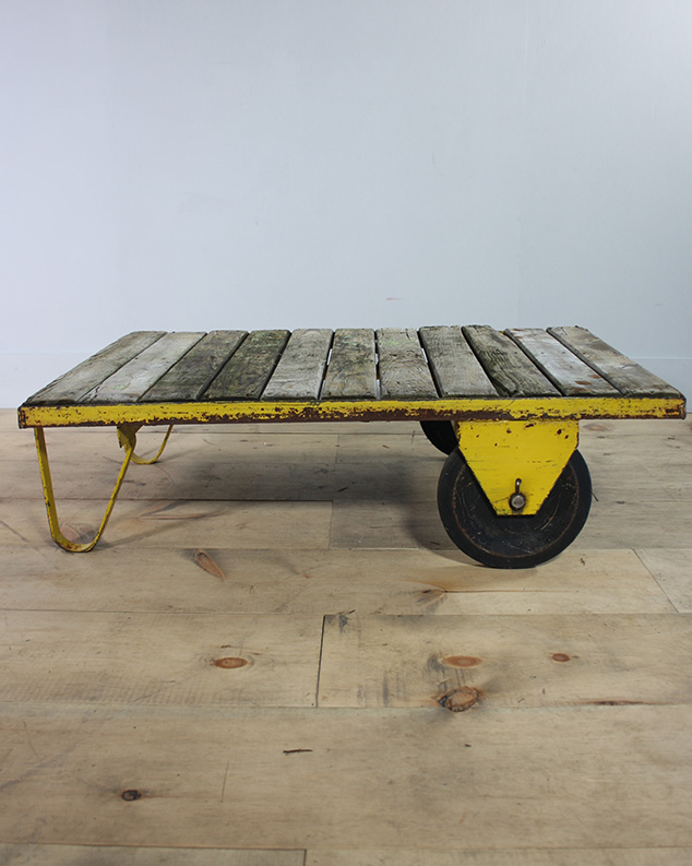 yellow trolley table