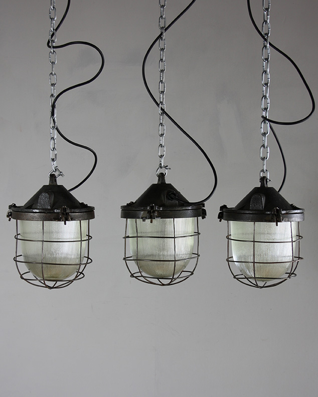 Czech Caged Industrial Lights