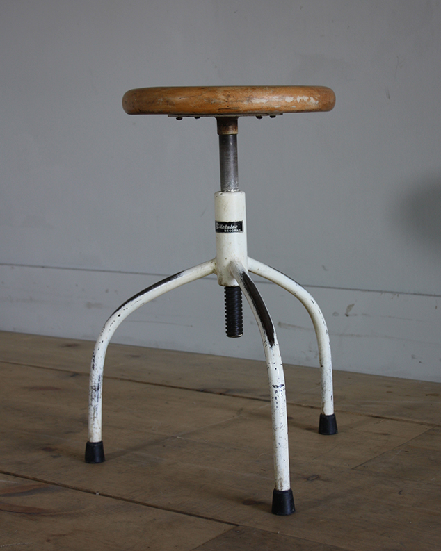 Czech white machinist stools