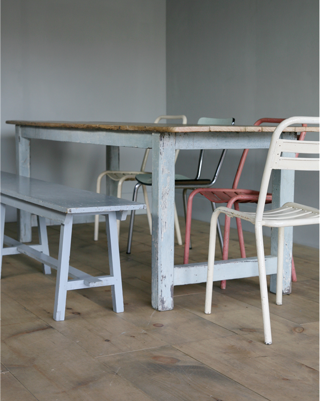 blue farmhouse table