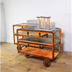 Orange Metal framed Factory Trolley