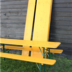 German Beer Garden Tables and Benches - Yellow with Green legs - Oktoberfest - (220cm)