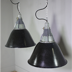 Glass Topped, Black Pendant Lights