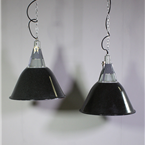 Glass Topped, Black Pendant Lights