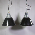 Glass Topped, Black Pendant Lights