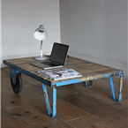 Blue Pallet Trolley Tables