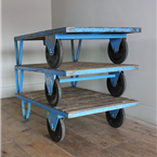 Blue Pallet Trolley Tables