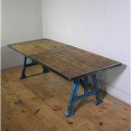 Industrial Blue Metal Legged Table