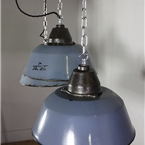 Blue Enamel Industrial Lights