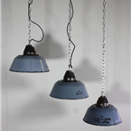 Blue Enamel Industrial Lights