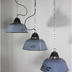 Blue Enamel Industrial Lights