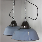 Blue Enamel Industrial Lights