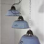 Blue Enamel Industrial Lights