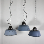 Blue Enamel Industrial Lights