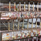 Colourful Bobbin Caged Lights