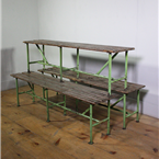 Green Metal Benches