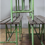 Green Metal Benches