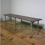 Green Metal Benches