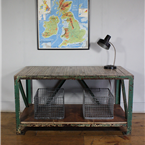 Green Industrial Worktable