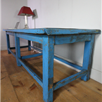 Large Industrial Blue Table