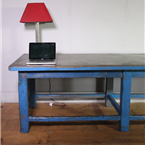 Large Industrial Blue Table