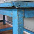 Large Industrial Blue Table