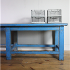 Large Industrial Blue Table