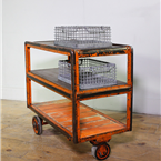 Orange Metal framed Factory Trolley