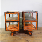 Orange Metal framed Factory Trolley