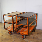 Orange Metal framed Factory Trolley