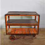 Orange Metal framed Factory Trolley