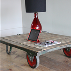 Red Wheeled Pallet Tables