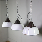 White Enamel Industrial Lights.